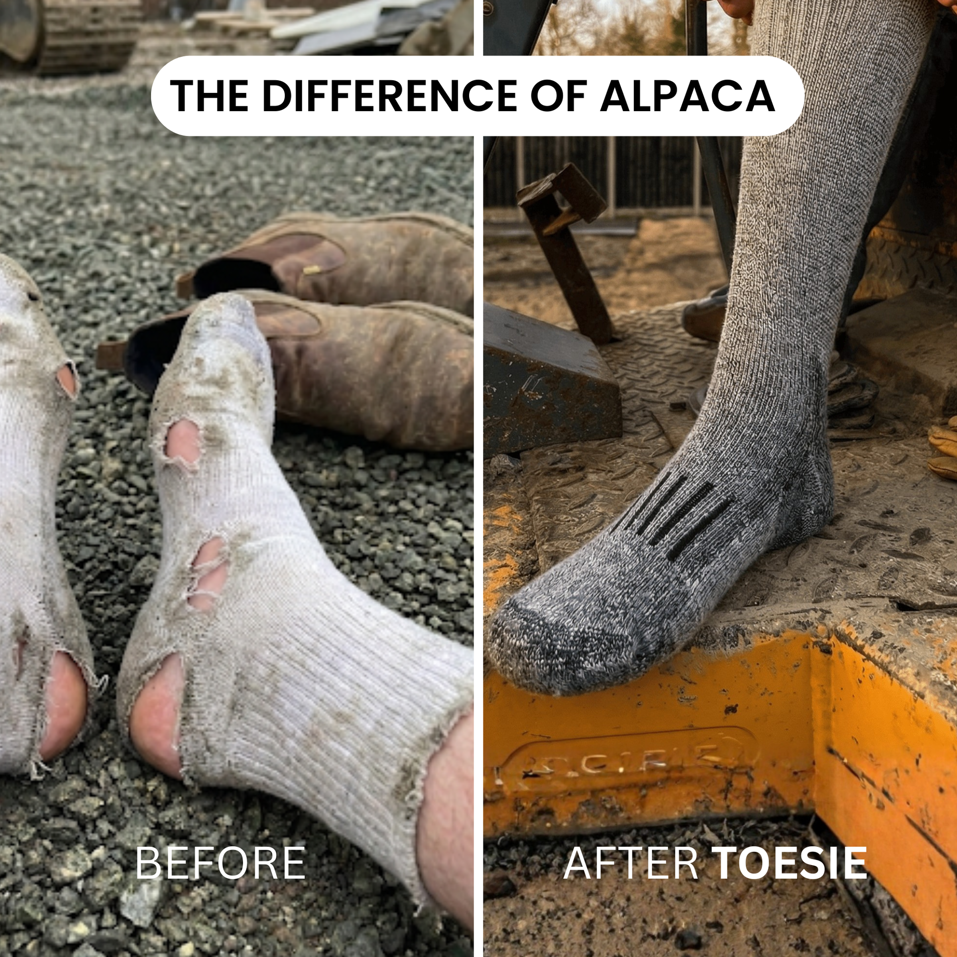 Pair of Toesie alpaca-merino work socks in slate grey