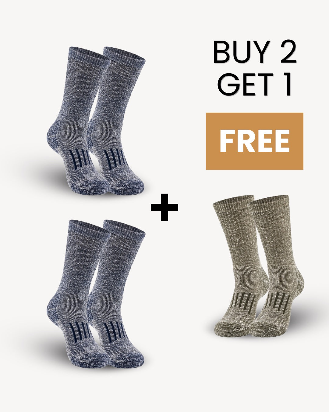 Toesie Buy 2 Get 1 Free alpaca work sock bundle