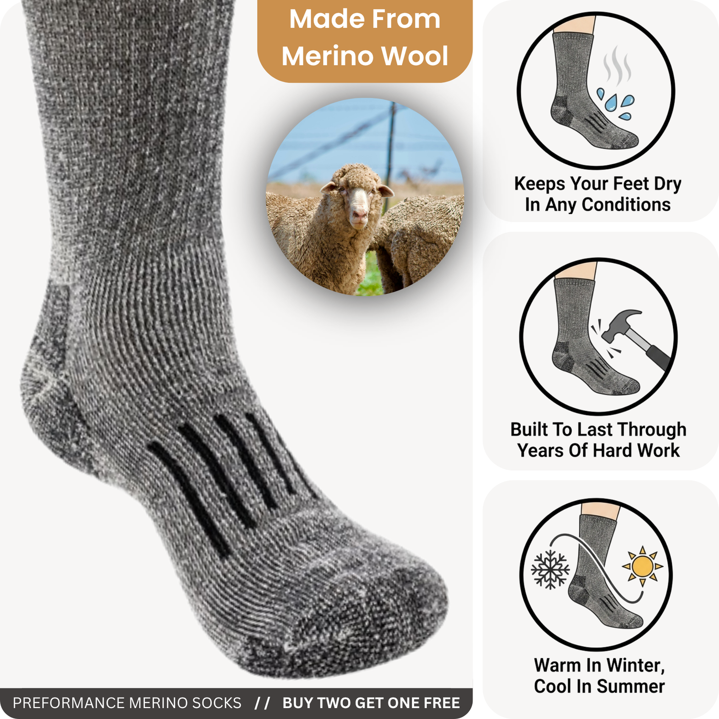 Premium Merino Work Socks