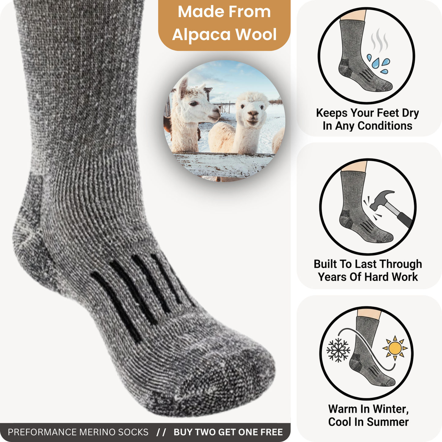 Premium alpaca merino work socks by Toesie, made for Irish farmers and tradesmen