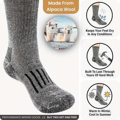 Premium alpaca merino work socks by Toesie, made for Irish farmers and tradesmen